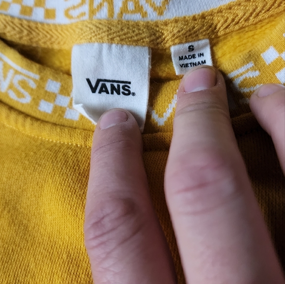 VANS Yellow Pullover Cropped Sweatshirt - Picture 3 of 7
